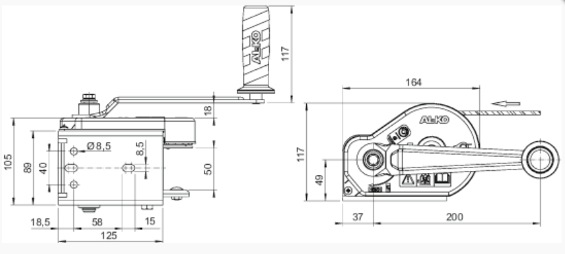 FRENLİ EL VİNCİ 351 PLUS 10 METRE HALATLI AL-KO