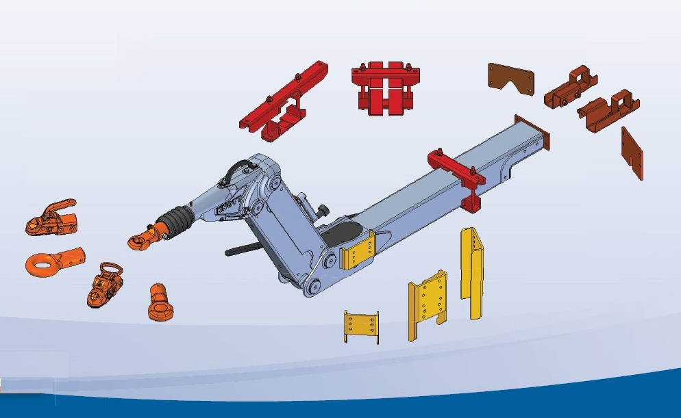 Knott KHD 35 Yükseklik Ayarlı Frenli Çeki Oku (2000 - 3500 kg)