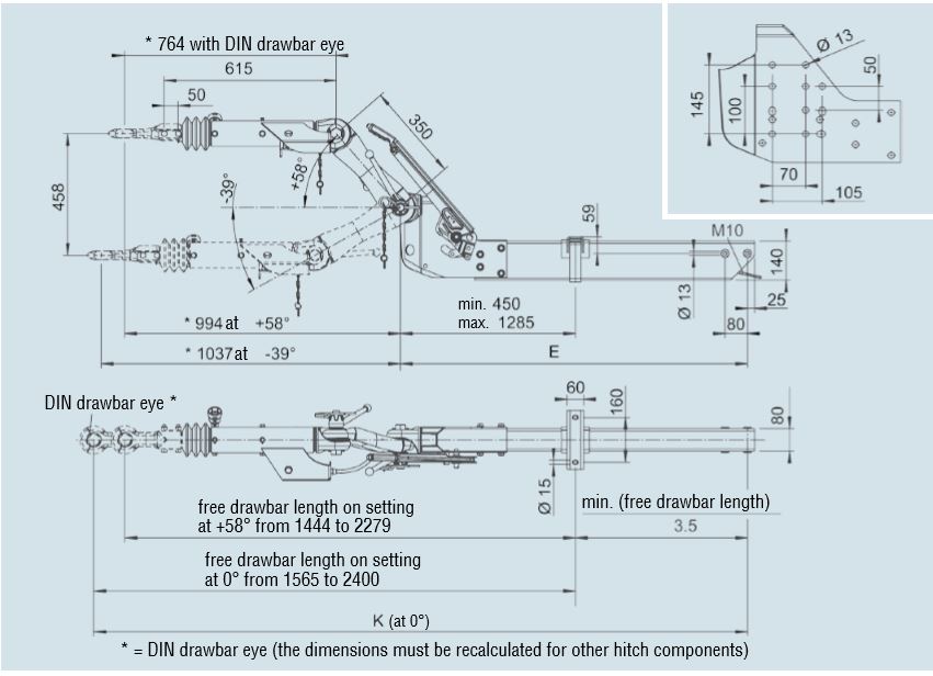 AL-KO 160 VB BASIC 2 Yükseklik Ayarlı Frenli Çeki Oku (850 - 1600 kg)