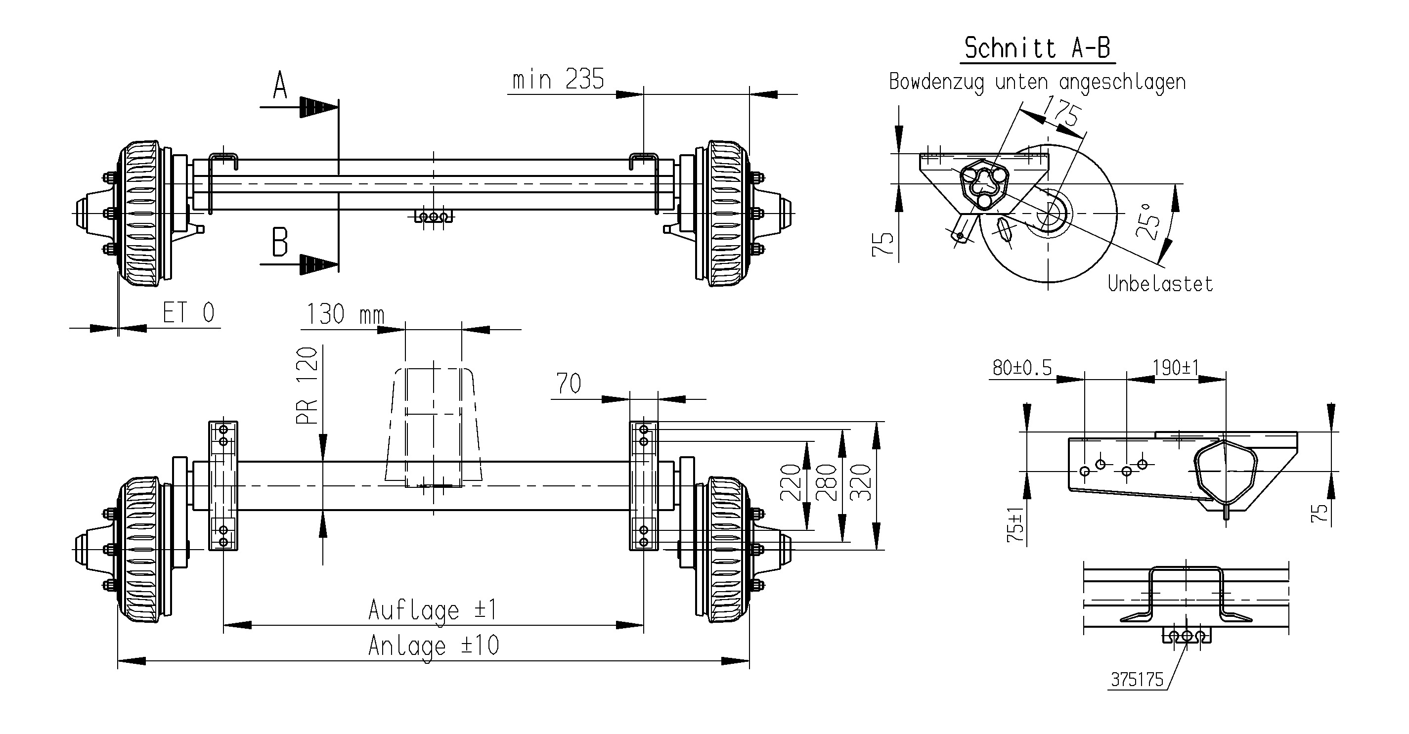 3000 KG FRENLİ TORSİYON DİNGİL 205x6 AL-KO