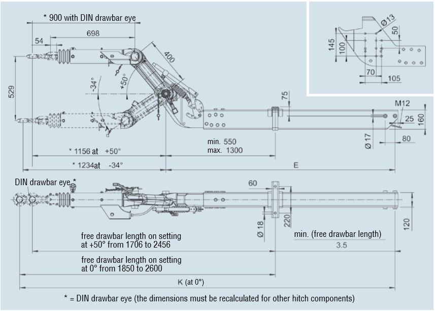 AL-KO 350 VB BASIC 2 Yükseklik Ayarlı Frenli Çeki Oku (2000 - 3500 kg)