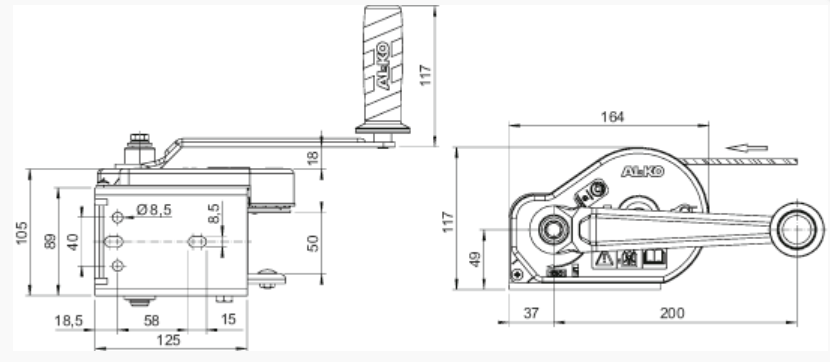 FRENLİ EL VİNCİ 351 PLUS 15 METRE ÇELİK HALATLI AL-KO