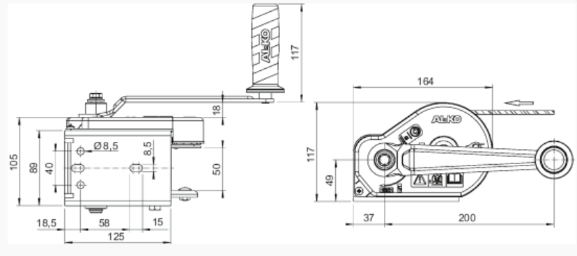 FRENLİ EL VİNCİ 351 PLUS 4 METRE BAND HALATLI AL-KO